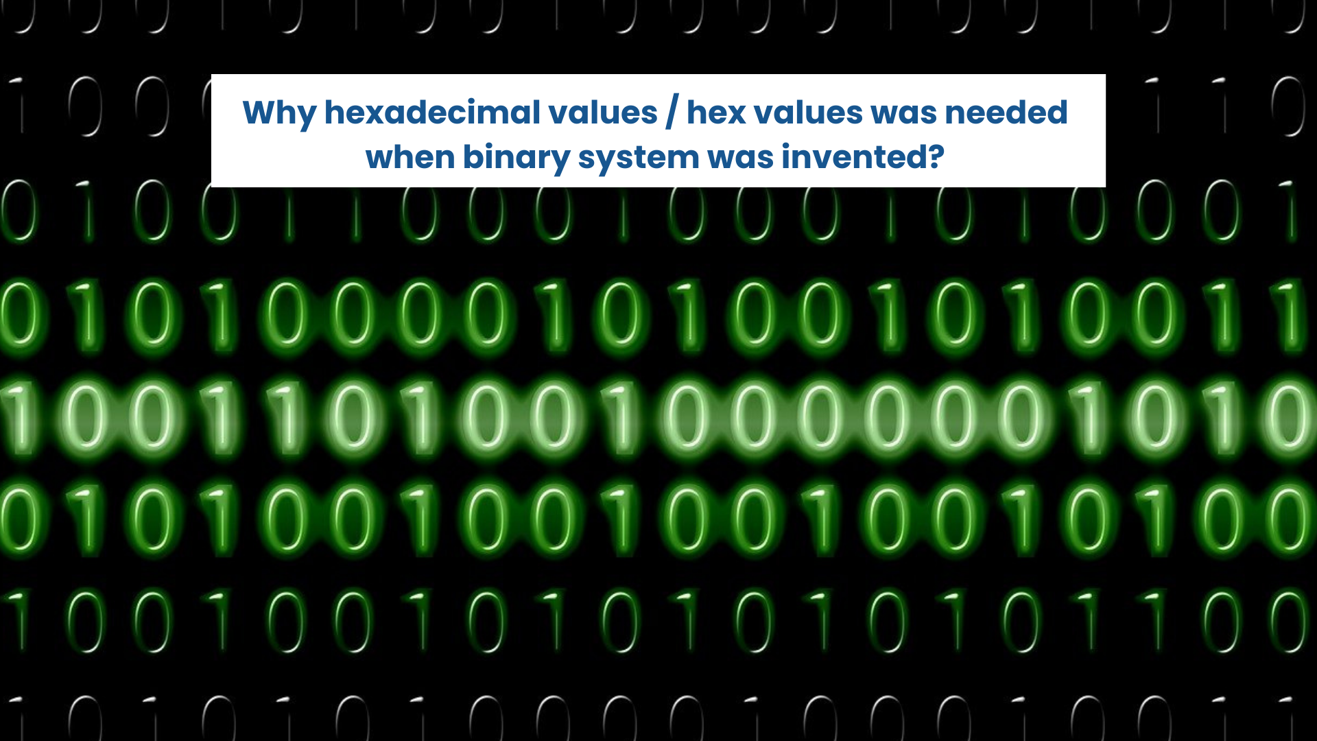 Why hexadecimal values / hex values was needed when binary system was invented?