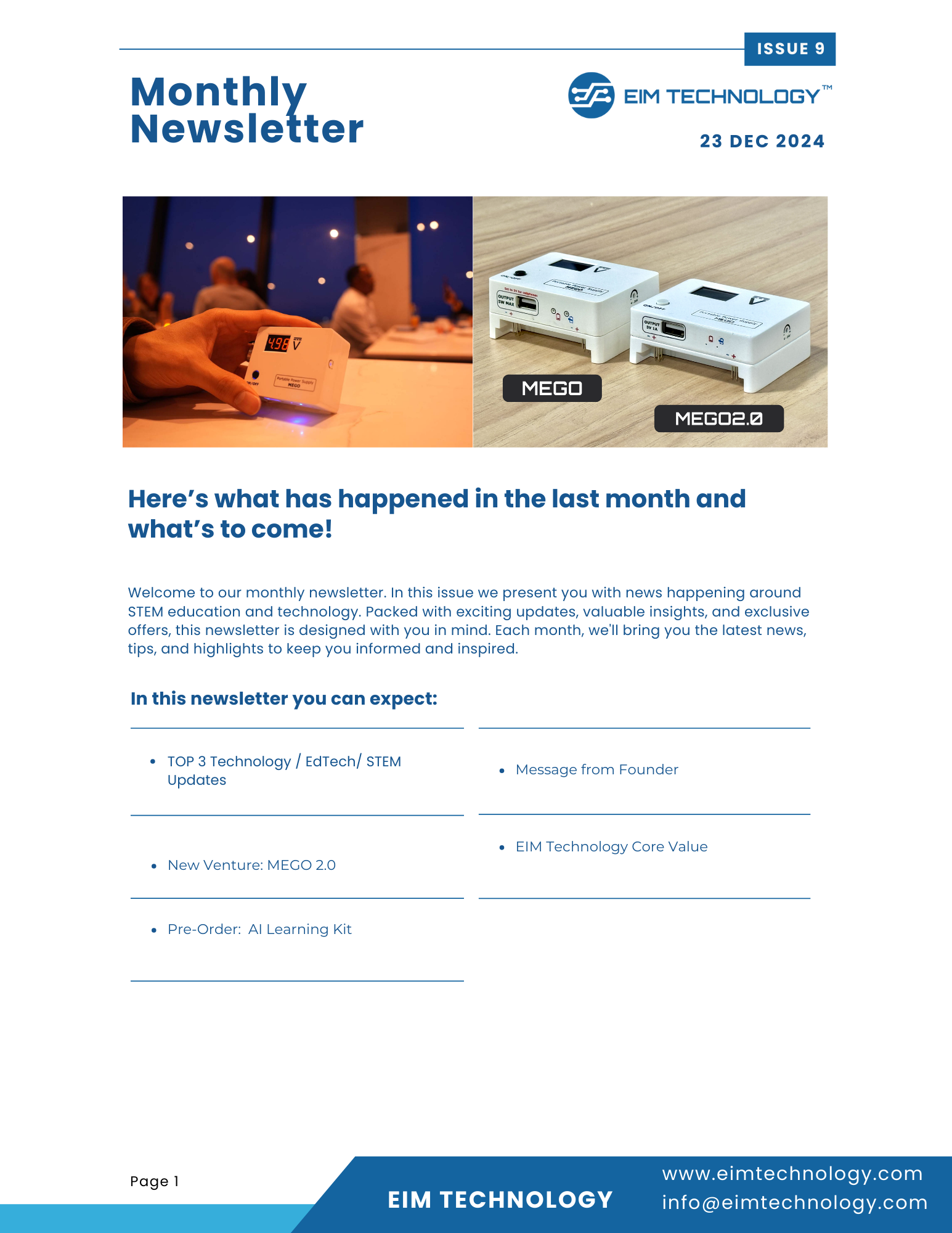 EIM TECHNOLOGY Dec 2024 newsletter cover