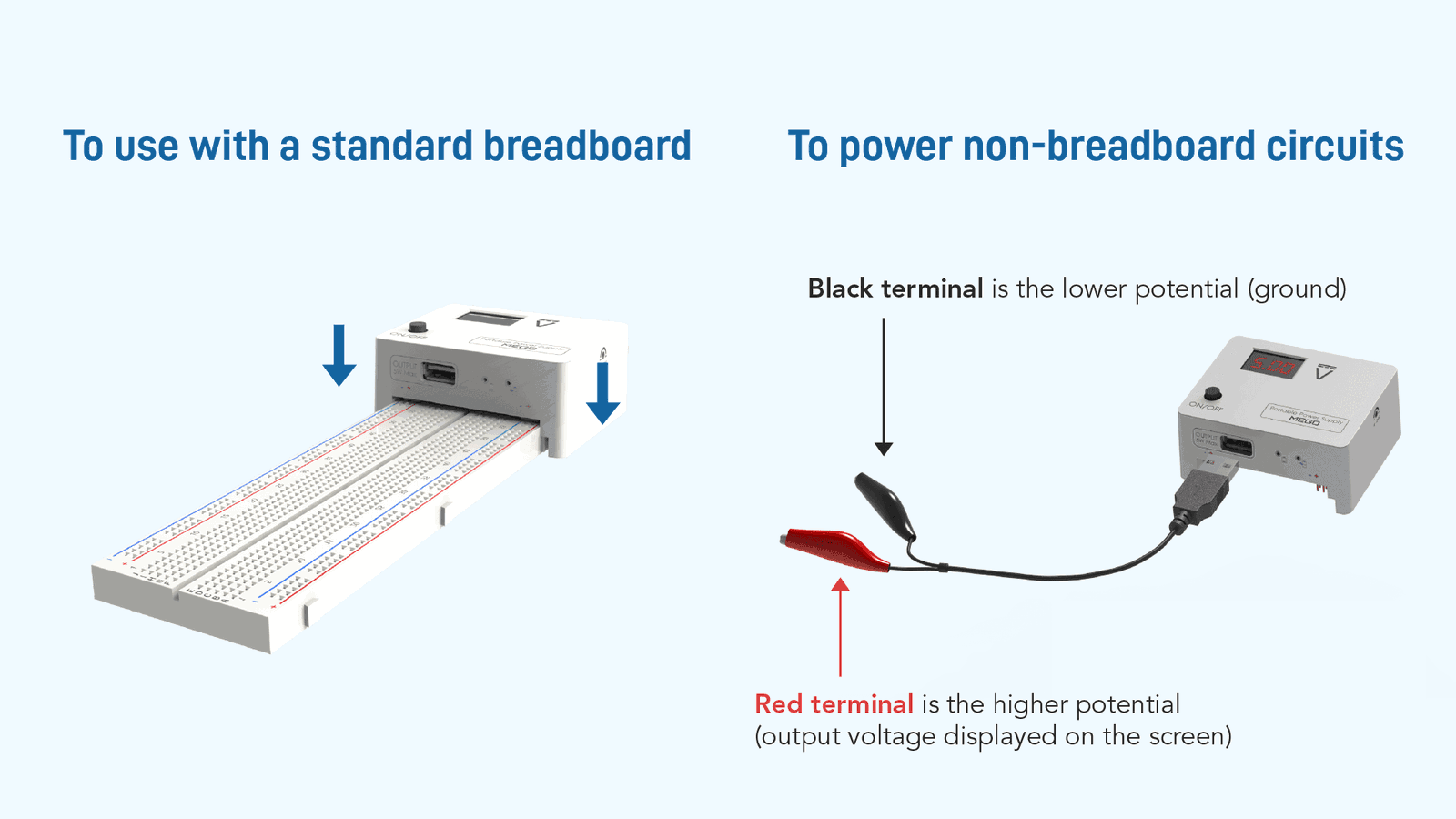 Breadboard Power Supply MEGO for Building Breadboard Circuits - EIM Technology 
