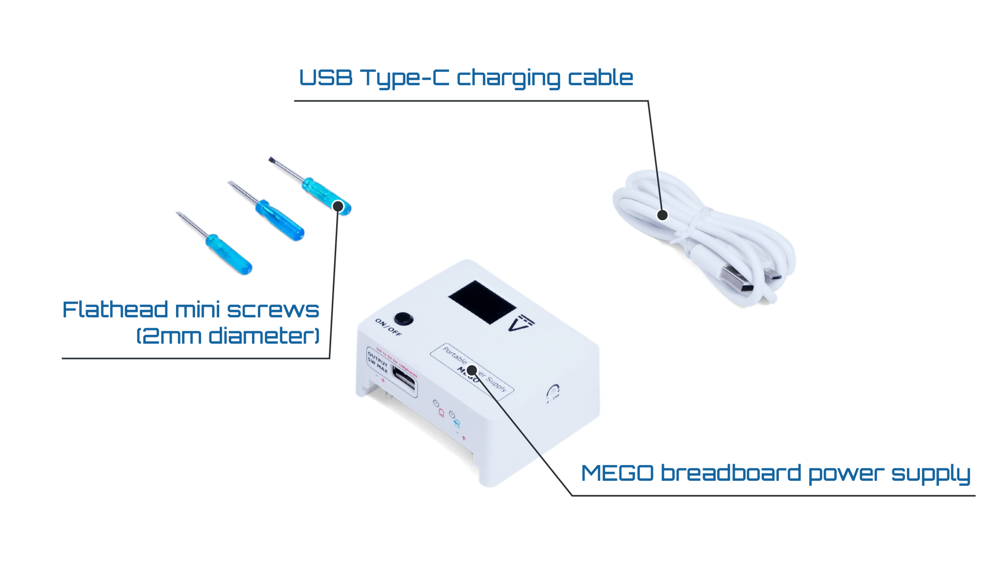 NEW MEGO - Breadboard Power Supply for Building Breadboard Circuits - EIM Technology (EVO - IN - MOTION Technology Ltd.)